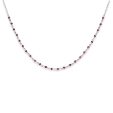Boho Betty Silver And Pink Panacea Tourmaline Gemstone Necklace