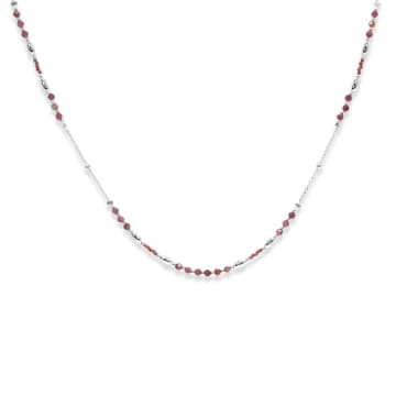 Boho Betty Silver And Pink Horus Tourmaline Gemstone Necklace