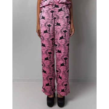 Stella Nova Black And  Pink Flowers  Orli Trousers