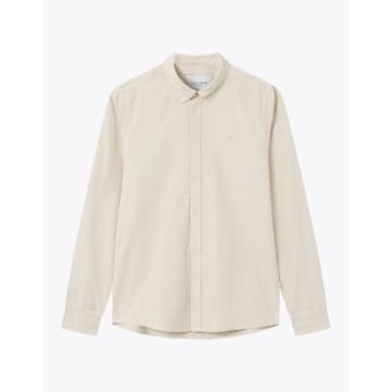 Les Deux Ivory And Light Sand Stripe Kristian Oxford Shirt In Neutrals