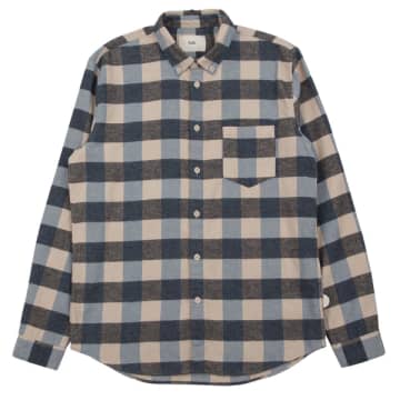 Folk Relaxed Fit Flannel Check Shirt Blue