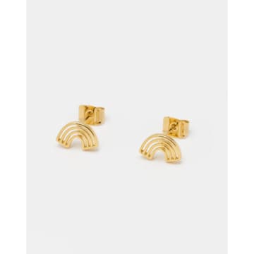 Estella Bartlett - Minimalist Cutout Rainbow Stud Earrings In Gold