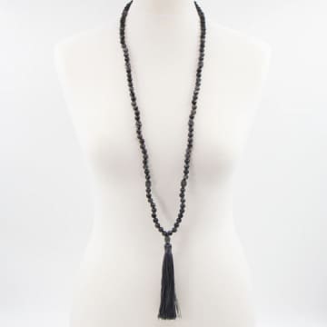 Tempest Designs Howlite Tassel Necklace With Crystals