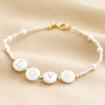 Lisa Angel Love Semi Precious Stone Beaded Bracelet | Gold