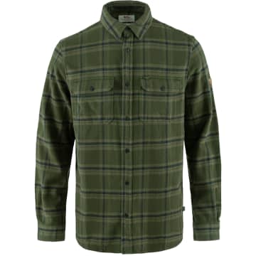 Fjall Raven Deep Forest 662 And Laurel Green 625 Ovik Heavy Flannel Shirt