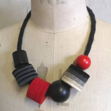 Lynsey Walters Industrial Felt Wool And Rope Necklace