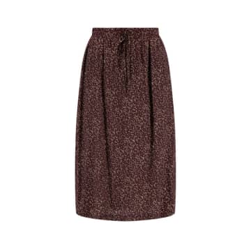 Zusss Long Skirt With Print Chocolate Brown