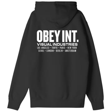 Obey Int. Visual Industries Hoodie In Black
