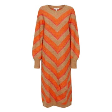 B.young Bymica Stripe Dress Flame Mix