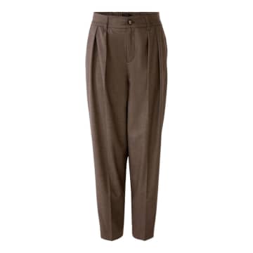 Ouí Pleated Trousers Dark Brown
