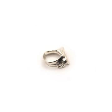 Hannah Bourn Silver Large Fragmented Shell Ring In Metallic