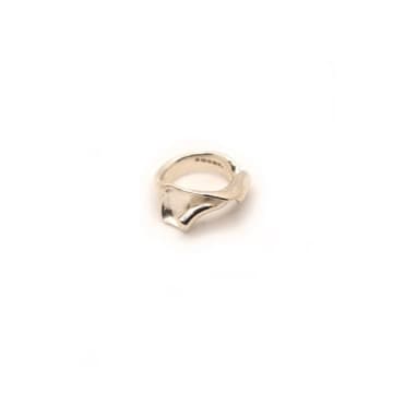 Hannah Bourn Silver Smooth Fragmented Shell Ring In Metallic