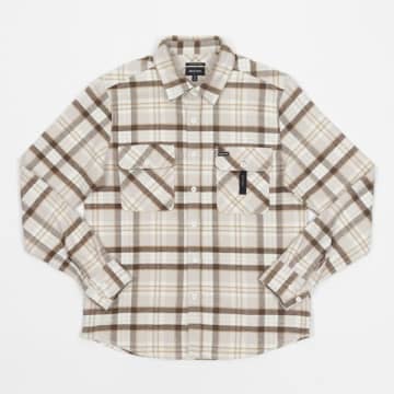 Brixton Bowery Flannel Check Shirt In Cream & Brown In Neutrals