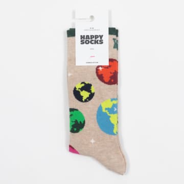 Shop Happy Socks Planet Earth Sock In Grey