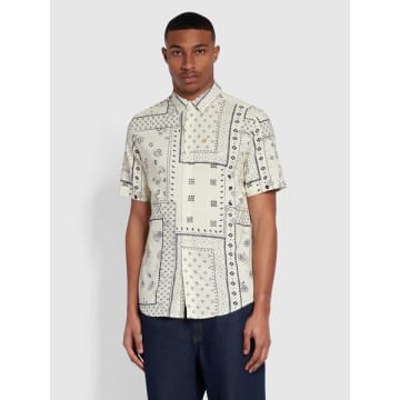 New In Ecru Marcus Ss Bd Printed Shirt