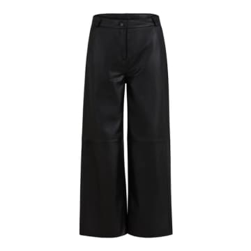 Coster Copenhagen Black Leather Ankle Trousers