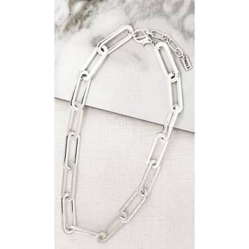 Envy Short Chunky Link Necklace Silver In Metallic