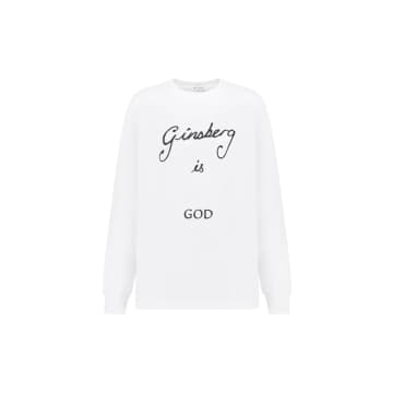 Bella Freud Ginsberg Is God Long Sleeve T-shirt In White