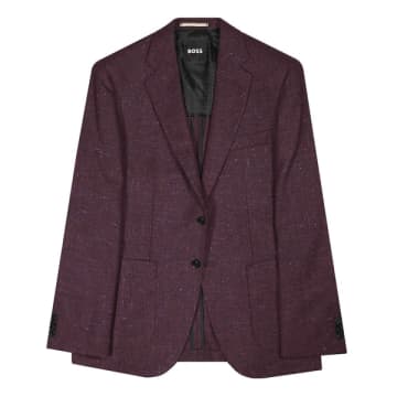 Hugo Boss H Janson Dark Red Wool And Silk Blend Jacket
