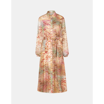 Riani Multi Watercolour Print Silk Midi Dress