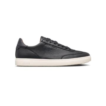 CLAE BLACK MILLED LEATHER TRAINERS