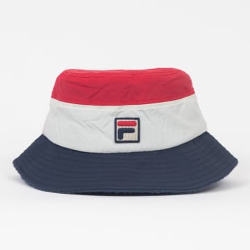 Fila Red Blue And White Sherpa Bucket Hat