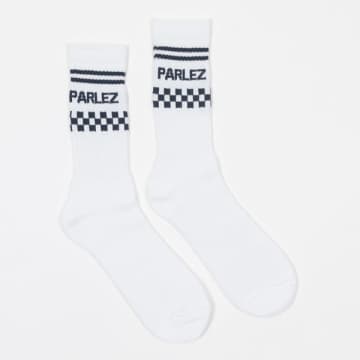 Parlez Navy Louis Socks In White