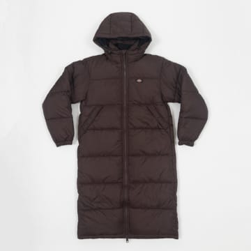 Shop Dickies Alatna Long Length Puffer Jacket In Brown