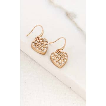 Envy Gold Diamante Heart Earrings
