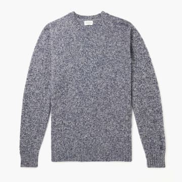 Hartford Indigo Wool Marl Shetland Sweater