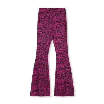 Refined Department Purple Knitted Abba Flared Heart Zebra Trousers