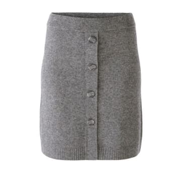 Oui Fashion Knitted Skirt Wool Blend Grey In Grey/grey