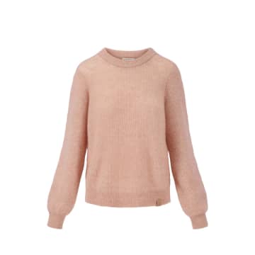 Zusss Knitted Sweater With Round Neck Old Pink