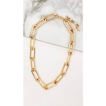 Envy Short Gold Link Necklace With Lobster Clasp