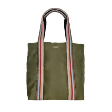 Nooki Design Fenton Fabric Shopper Bag In Khaki In Neutrals
