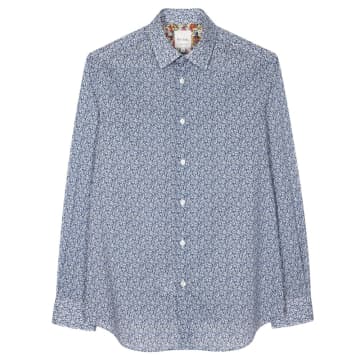 Paul Smith Menswear Cotton 'liberty Floral' Shirt In Blue