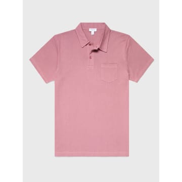 Sunspel Riviera Polo Shirt In Vintage Pink
