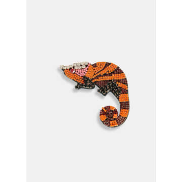 Essentiel Antwerp Chameleon Brooch In Orange