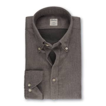 Stenströms - Casual Brown Luxury Flannel Shirt In Slimline Fit 7122618435270