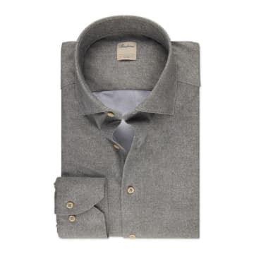 Stenströms - Slimline Casual Grey Jersey Stretch Shirt In Grey 8407118450330