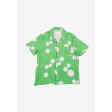Folk Green Dot Print Soft Collar Shirt