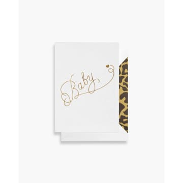 Cardsome A7 Baby Gold Heart Printed Greeting Card