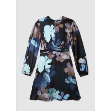 PS BY PAUL SMITH BLUES WOMENS FLORAL PRINTED MIDI DRESS