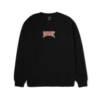 Huf Home Team Crewneck Sweatshirt In Black