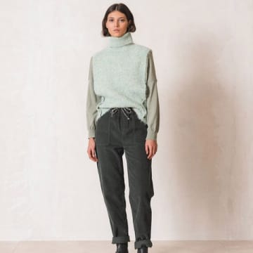 Indi And Cold Micro Corduroy Trousers In Green