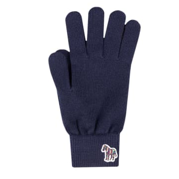 Ps By Paul Smith Zebra Woven Gloves In Blue