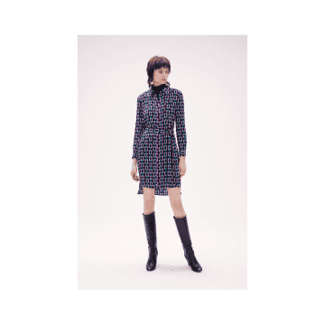Shop Diane Von Furstenberg Prita Chain Geo Print Short Shirt Dress Size: L,
