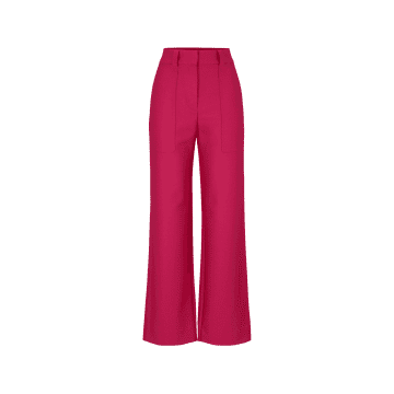 Hugo Boss Relaxed-fit High-waisted Trousers With Wide Leg In Pink