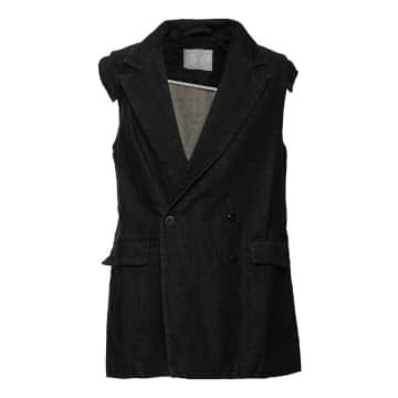 Société Anonyme Double-breasted Denim Waistcoat In Black