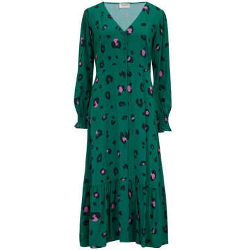 Sugarhill Brighton Gwen Midi Tiered Dress In Green